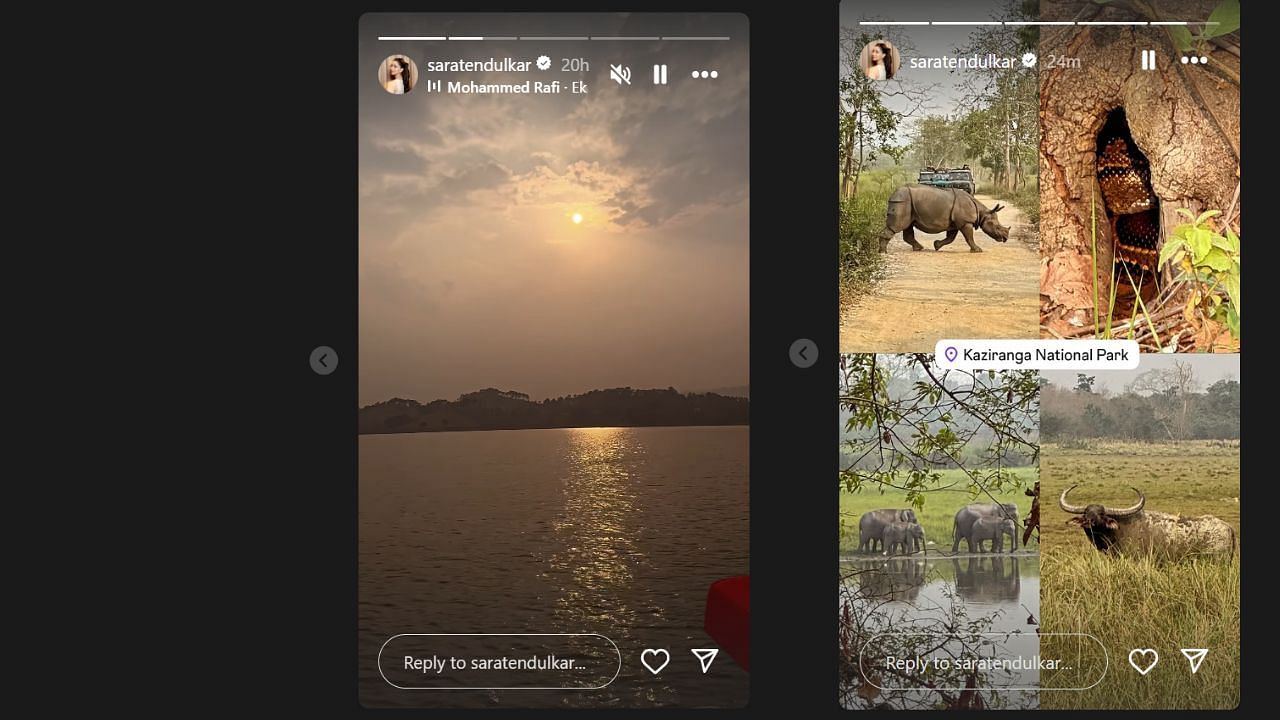 सारा तेंदुलकर ने शेयर की इंस्टाग्राम स्टोरी (photo credit: instagram/saratendulkar)